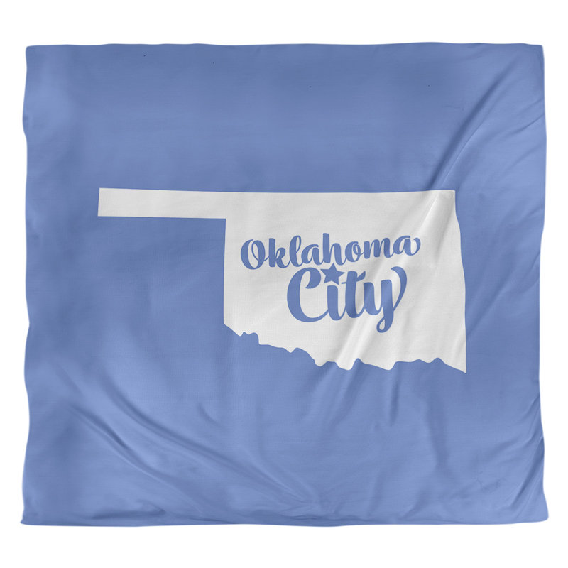 Housse de couette oklahoma city oklahoma, Housse de couette pour très grand lit, Bleu, Microfibre