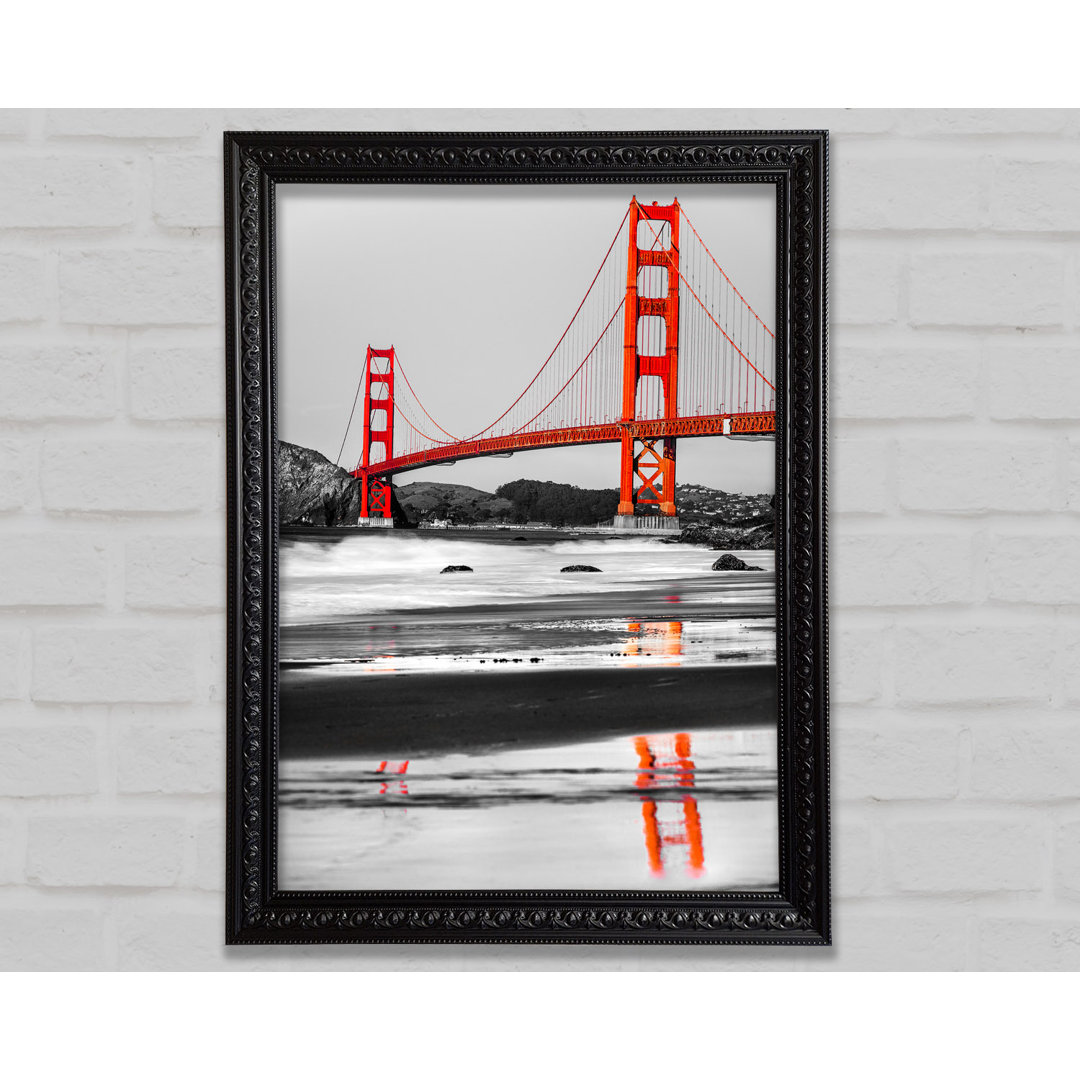 Golden Gate Bridge Rote Reflektionen - Druck