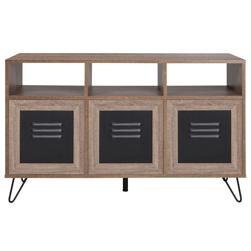 3 Shelf Storage Console/Cabinet with Metal Doors