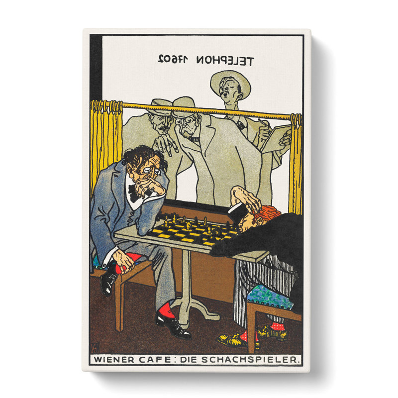 The Chess Players by Moriz Jung - Wrapped Canvas, 50cm H x 35cm W x 3cm D