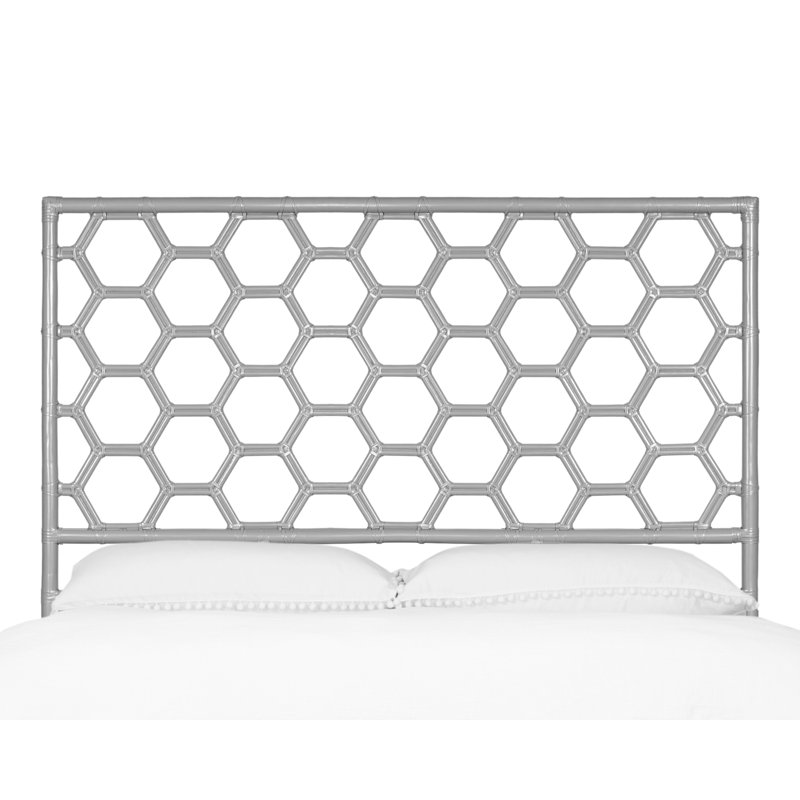 Honeycomb Open-Frame Headboard, Queen, Light Gray