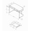 Bureau d'ordinateur, bureau personnel, ordinateur portable, tiroirs de rangement, L 48 po, bureau, stratifié blanc, contemporain, moderne