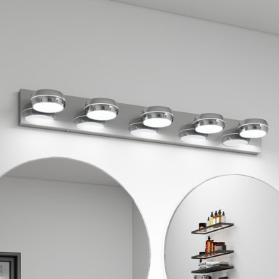 Éclairage à DEL pour meuble-lavabo à DEL, réglable, à intensité variable, chrome poli moderne