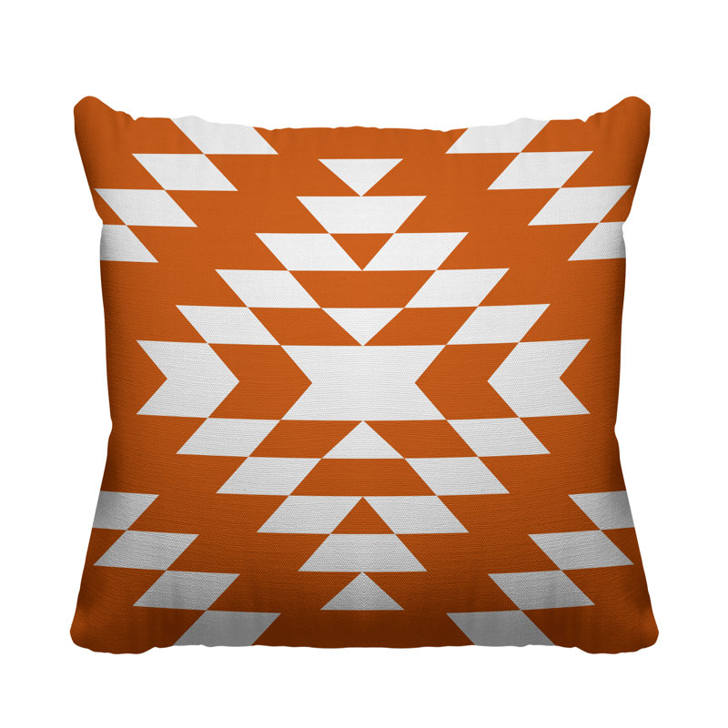 Coussin intérieur / extérieur Chantico Southwestern, 15 po x 15 po, Orange, Carré