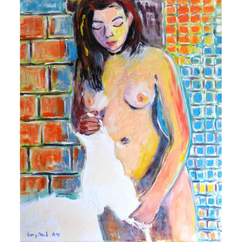 Chiffre avec serviette blanche - impression sur toile tendue, H 36 po x l 30 po x P 1,5 po