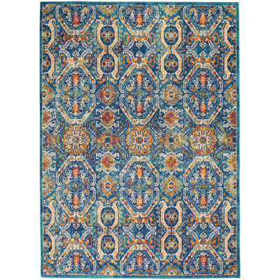Tapis géométrique bleu / orange / jaune Whiting