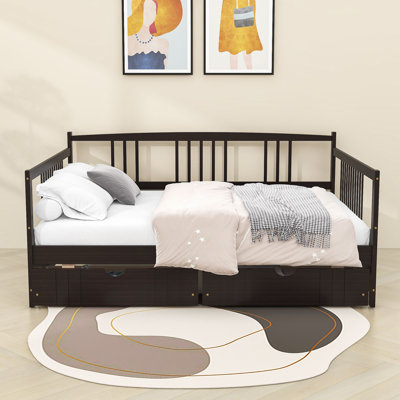 Wooden Daybed with 2 Drawers