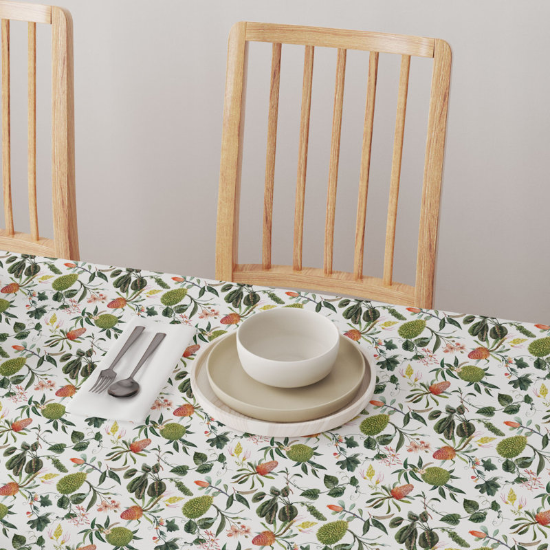 Flowers and Leaves Tablecloth, 60" x 60"