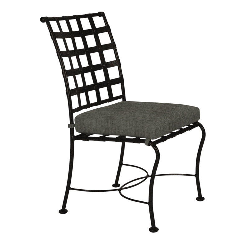 Classico Outdoor Dining Side Chair, Flagship Stone Sunbrella®, Carbon Black