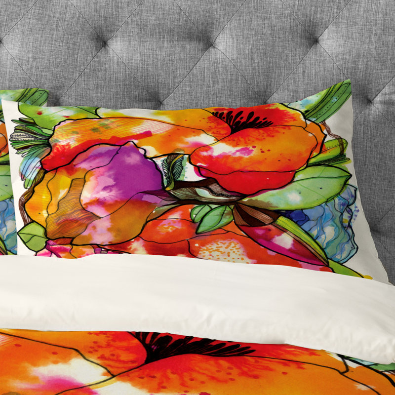 Grande taie d'oreiller à motif floral Cayen Casablanca, Très grand