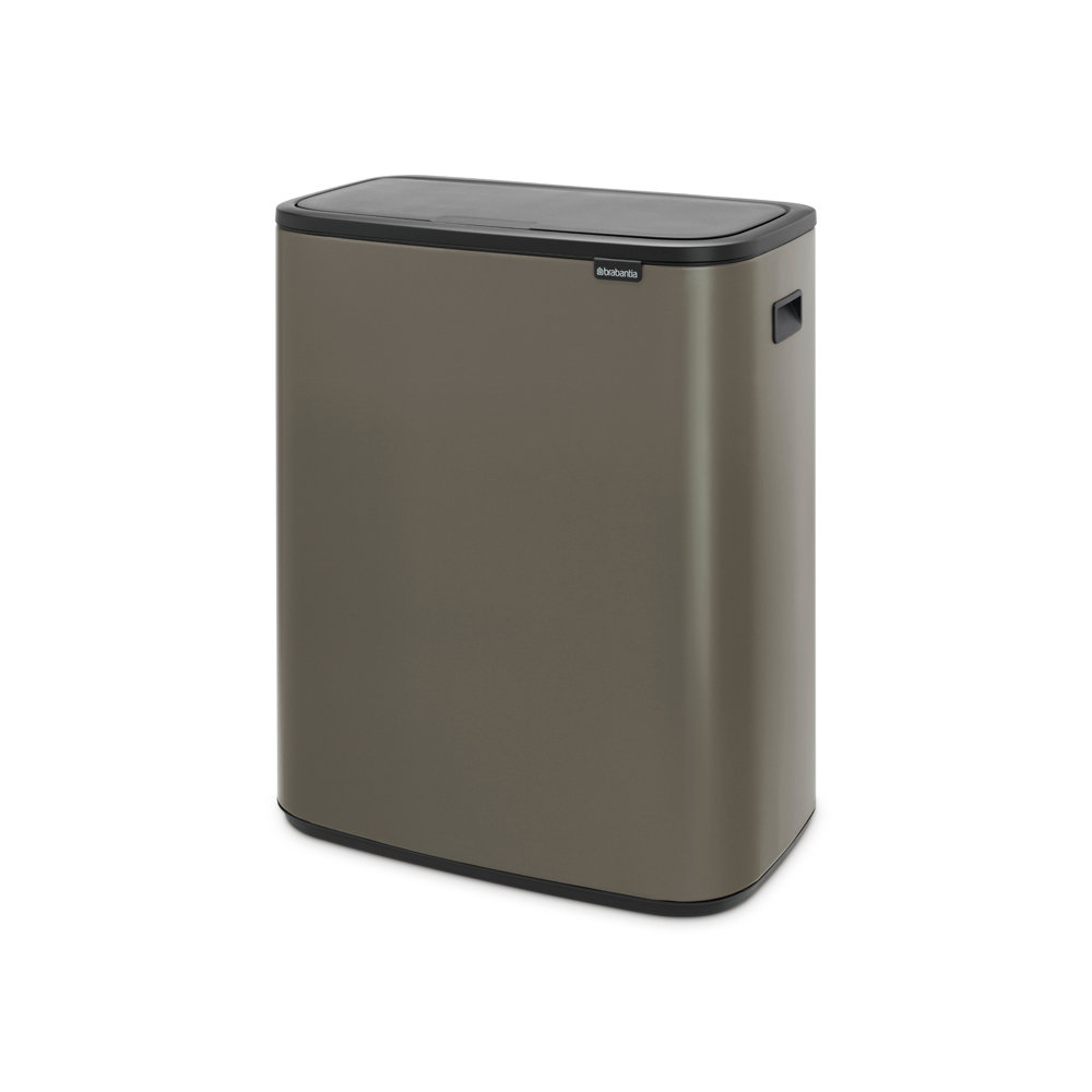 Brabantia Bo 16gal Touch Top Trash Can, Platinum