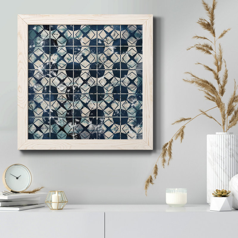 Toile encadrée de qualité supérieure Tile-Dye - prête à être accrochée, H 31,5 po x l 31,5 po x P 1,5 po, Cadre blanc