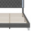 Ensemble de chambre à coucher 3 pièces, grand lit plateforme tapissier avec lumières DEL et 2 tables de chevet