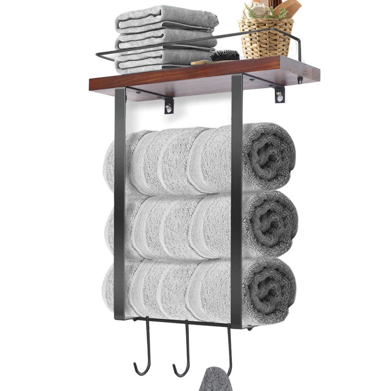 Porte-serviettes mural en bois