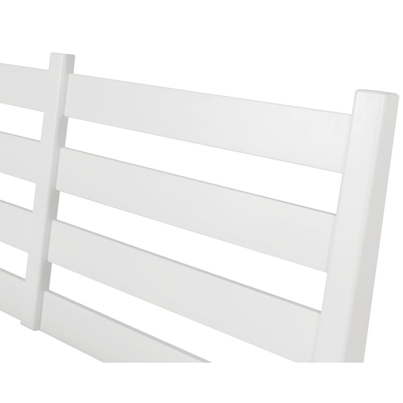 Lit plateforme en bois massif Ashlie, Blanc, Complète