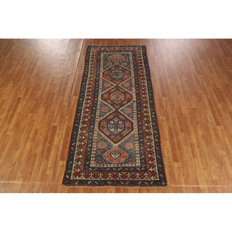 Tapis oriental pré-1900 antique Kazak 4 x 8