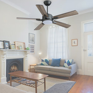 52" Conlyn 5 - Blade LED Smart Standard Ceiling Fan with Remote Control and Light Kit Included
