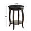 Table d'appoint ronde avec 1 tiroir et rangement ouvert, noir-1576950977