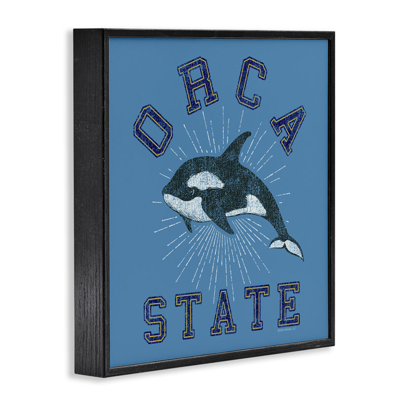 Giclée rétro par Orca State par Spirit Animals / Life Is High, Giclée encadrée noir minuit, H 12 po x l 12 po