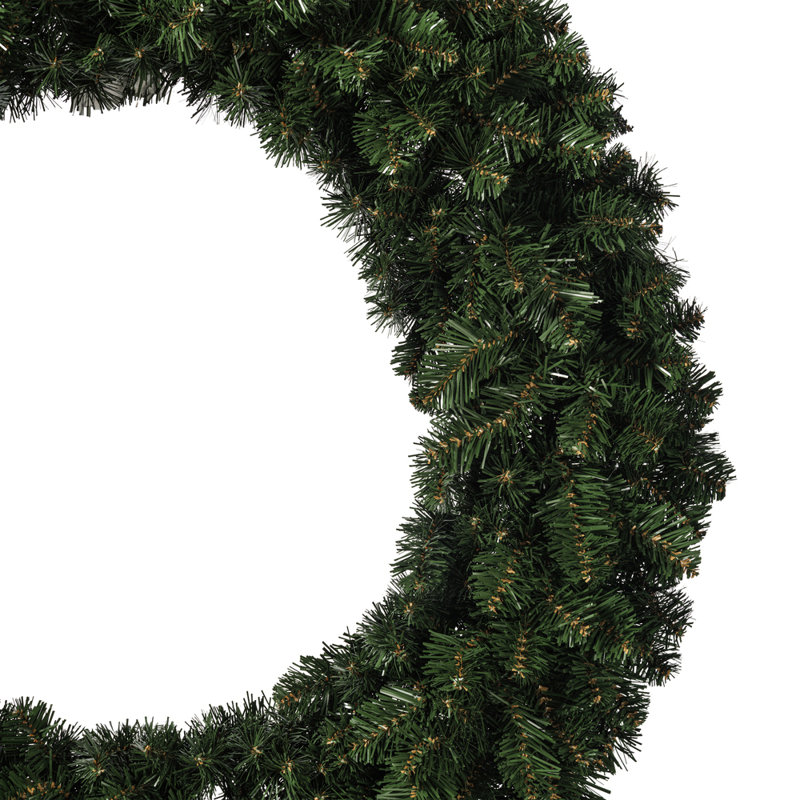 Couronne de sapin artificielle, H 48 po x l 48 po x P 4 po, Vert