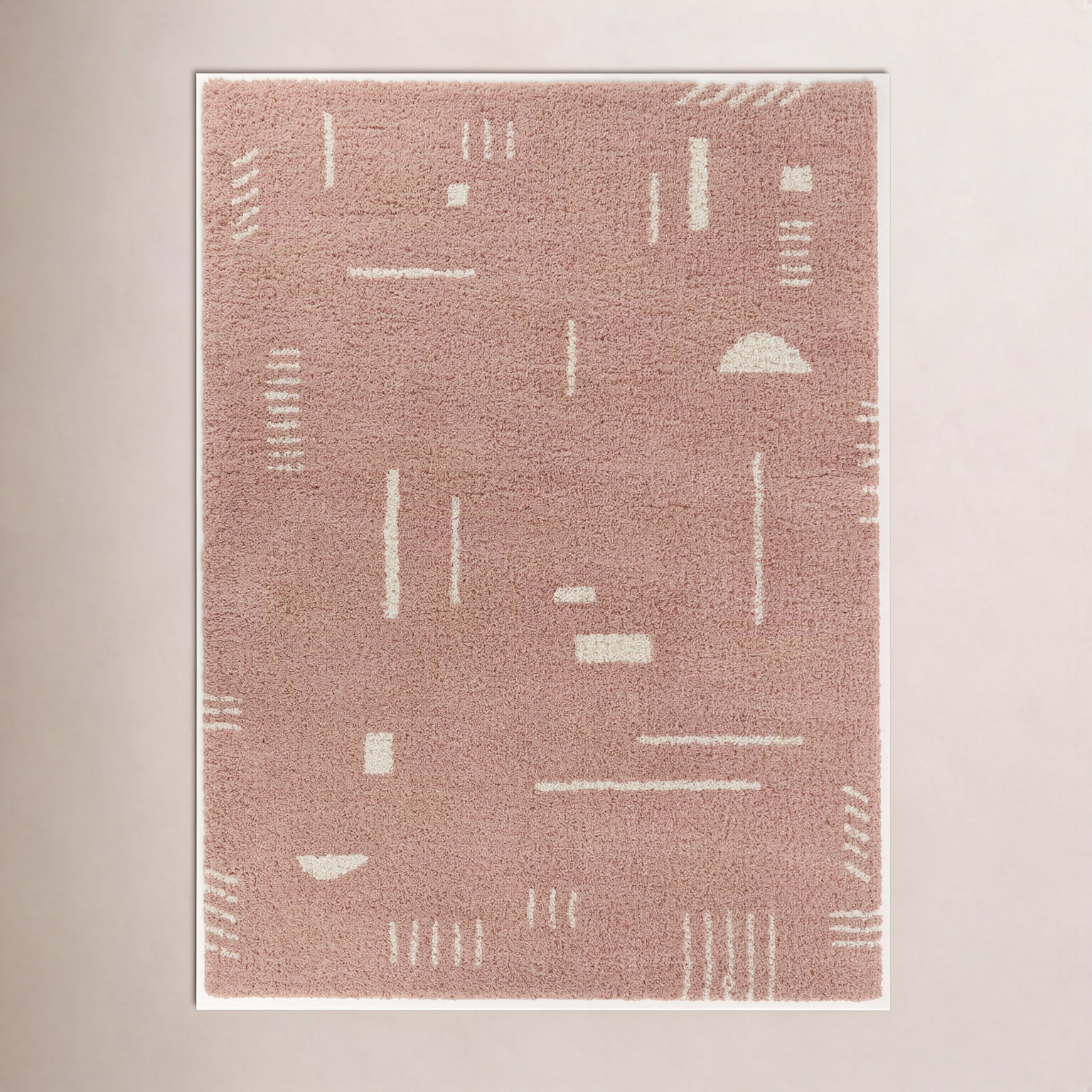 Morin Geometric Shag Rug, Rectangle 4'4" x 6'