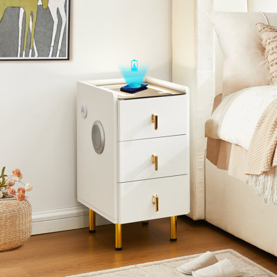 30.5cm W Manufactured Wood Bedside Table