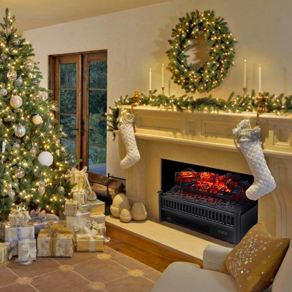 Ademaro 22.6'' W Black Electric Logs with 5776 BTU Red Barrel Studio®