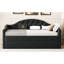 Lit de jour simple de taille simple avec couchette et charge, confortable pour les invités qui passent la nuit, conception élégante, couchette en velours de matériaux de haute qualité, noir, sièges, n'importe quelle pièce-663397858