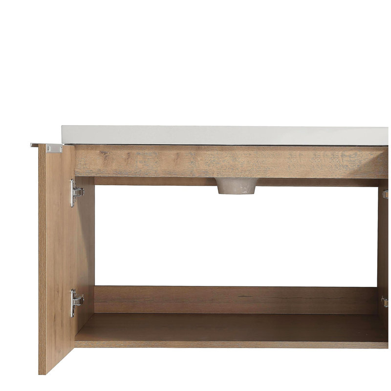 Meuble-lavabo mural avec lavabo et armoire latérale, porte à fermeture en douceur, armoire combinée, 30"