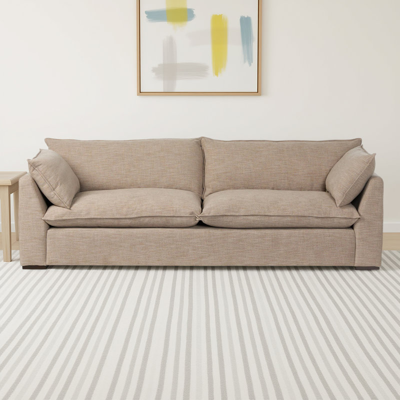 Hestia 108" Upholstered Sofa, Laken Stone Polyester Blend
