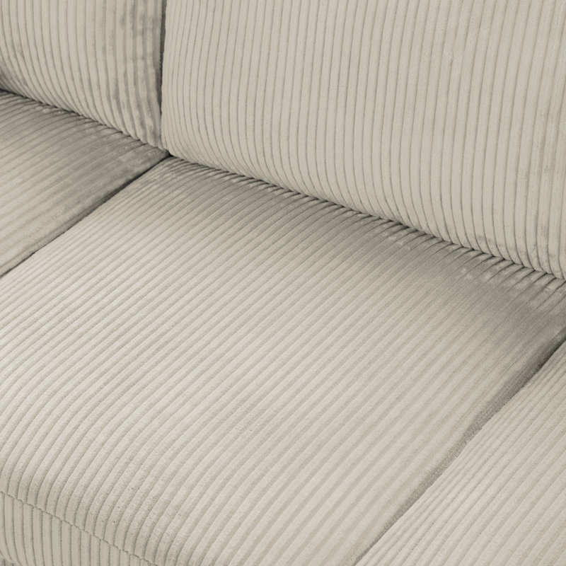 Canapé modulaire large 72,64 po, Beige ; noir