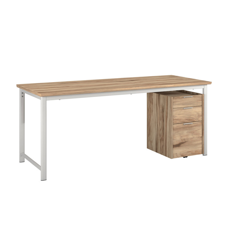 Bureau avec dossier mobile, finition brune