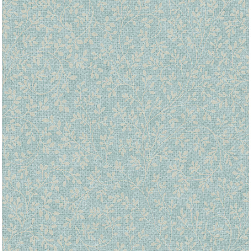 Rouleau de papier peint l 32,81 pi x l 20,5 po escalade vines Moshier, Bleu / Blanc cassé