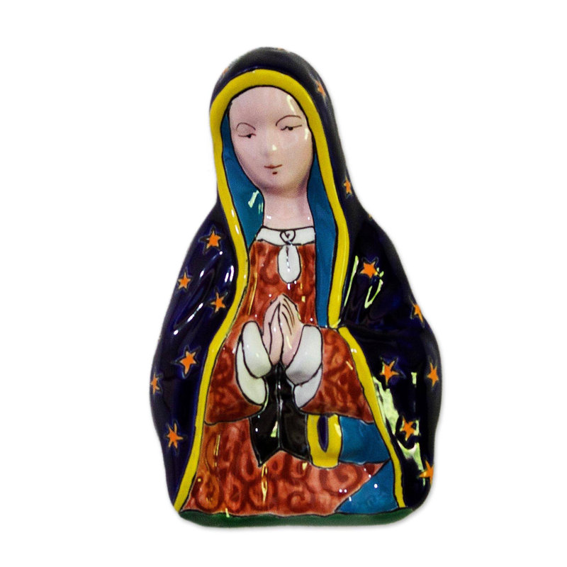 Praying Mary Ceramic Sculpture Wall Décor