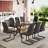 7-Piece Glass Top Dining Table Sets-852886300-852886376
