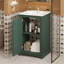 Meuble-lavabo de salle de bain avec lavabo en céramique et tablette réglable-712036446
