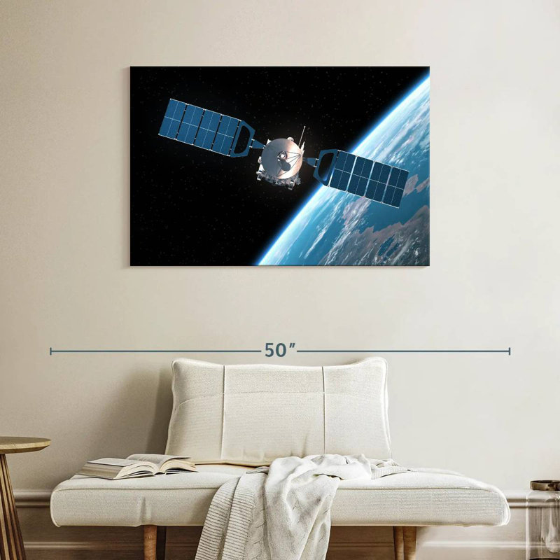Oberle Satellite Orbiting Earth, 26" H x 39" W