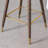 Blue Counter Height Wingback Stools, 2 , Dense Foam Padding, Fabric Upholstery, Mid-Century Style Legs With Walnut, Metal, And Gold-Tone Electroplated Features 2 Foam, Design Walnut Metal-1638058752