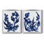 Indigo brossé Blooms I, toile encadrée de qualité supérieure - prête à être accrochée