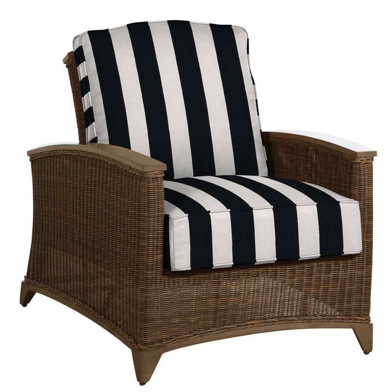 Astoria Patio Chair with Cushions, Astoria #90 Raffia/Oak, Dove Sunbrella® Linen, No Welt