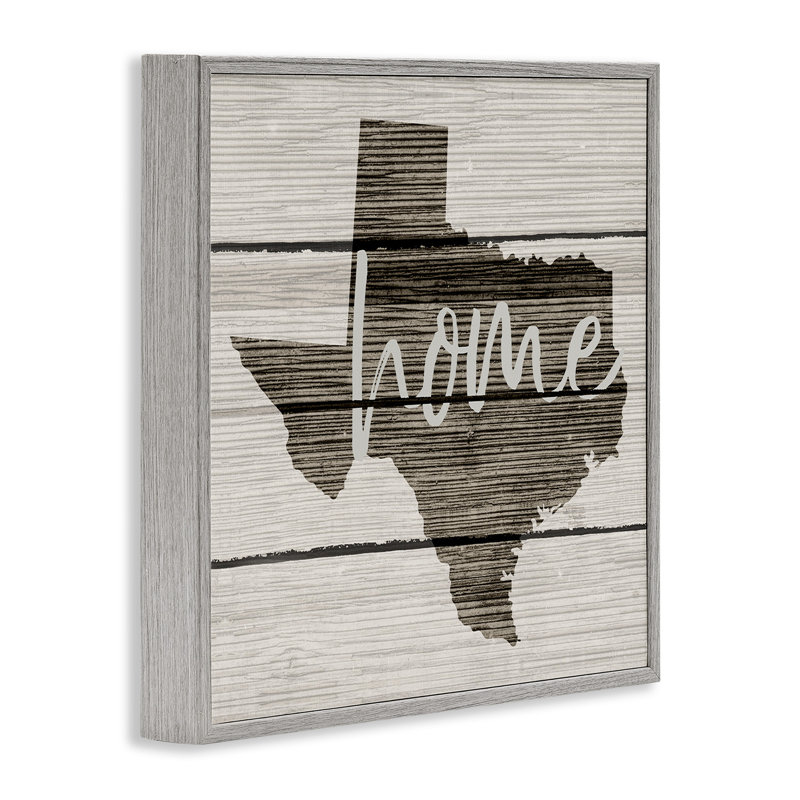 «Texas Home Typographie Map», reproduction d'impression, Estampe numérique Farmhouse, H 24 po x l 24 po