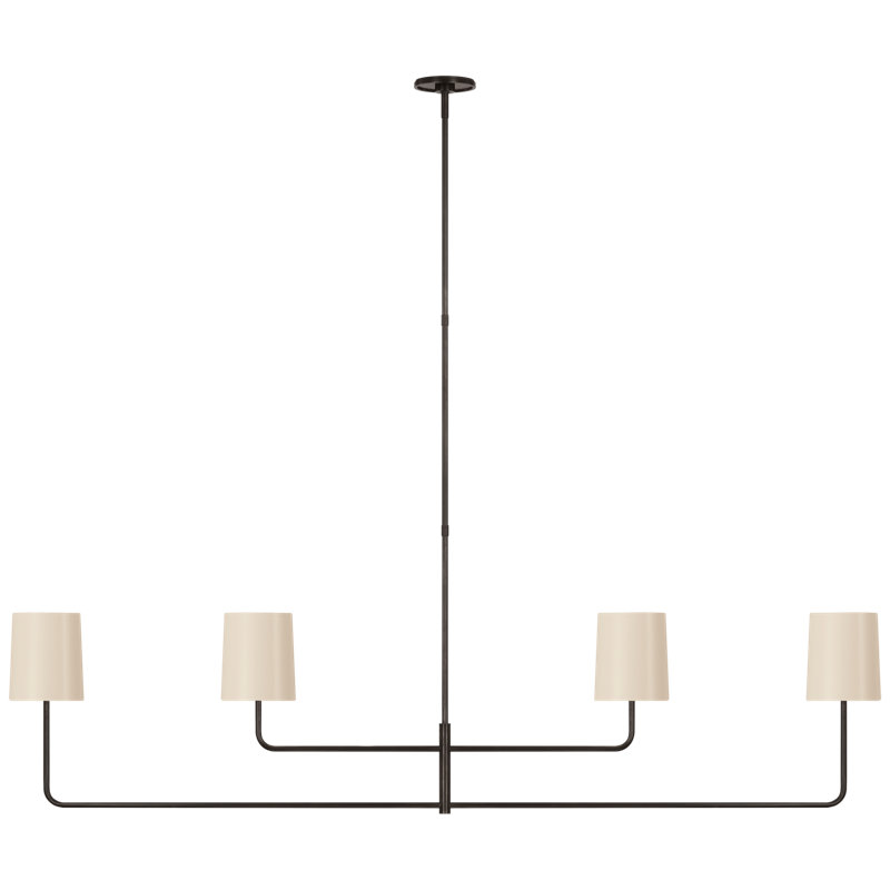 Go Lightly 4 - Light Chandelier, Ivory, Bronze