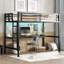Lit mezzanine simple en métal de taille XL avec prise de courant et éclairage à DEL, peu encombrant, réduit le bruit