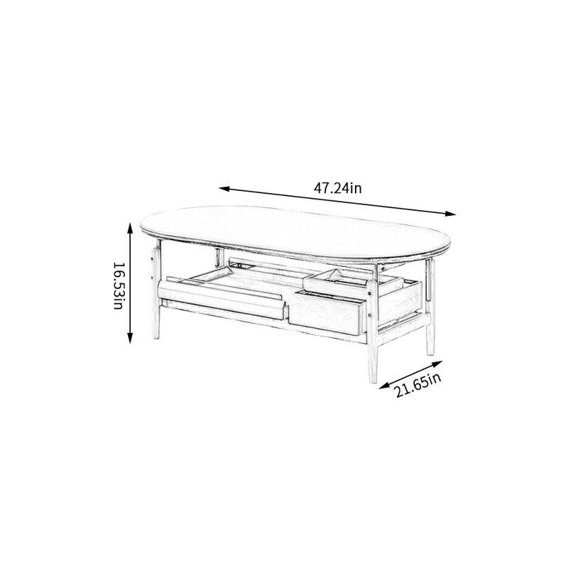 Japanese style coffee table advanced simple, Burlywood, Burlywood