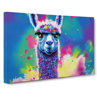 Llama Splash Vol.1 Abstract - Wrapped Canvas