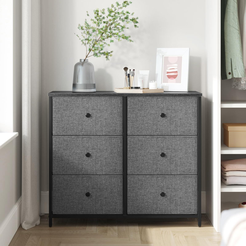 Odeza 80cm W 6 - Drawer Chest of Drawers, Grey