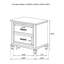 Table de chevet blanche antique avec 2 tiroirs - Plateau coulissant et accès pour les articles de chambre à coucher