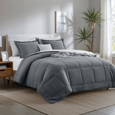 Prewashed Microfiber Reversible Comforter Set