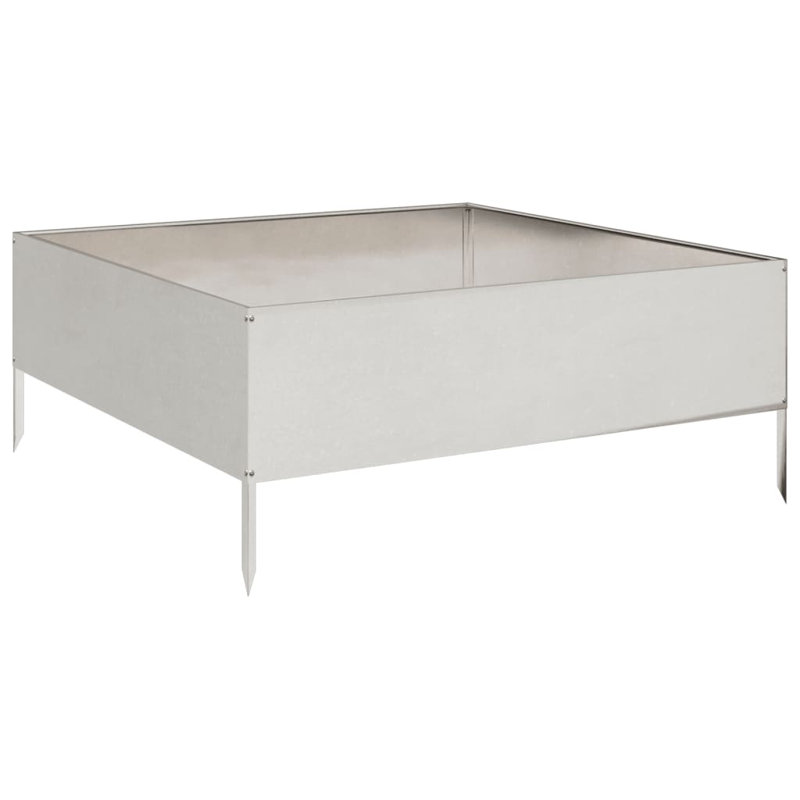 Caylub Metal Raised Garden Bed, 25cm H x 100cm W x 100cm D, Matt brushed nickel