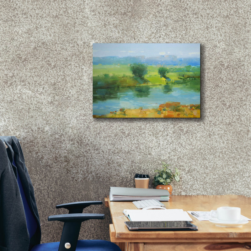 Art mural sur toile Winston Porter «Summer Lake» par Vahe Yeremyan, H 20 po x l 24 po x P 0,75 po